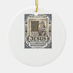 Jesus Manuscript Jesus Christian Faith Vintage Ceramic Ornament