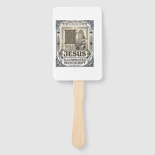 Jesus Manuscript Jesus Christian Faith Vintage Hand Fan