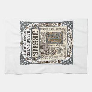 Jesus Manuscript Jesus Christian Faith Vintage Kitchen Towel