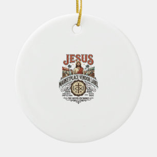 Jesus Marketplace Vendor Label Jesus Marketplace V Ceramic Ornament