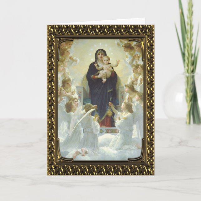 Jesus Mary and Angels - Carte d'art Vintage (Devant)