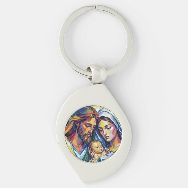 Jesus Mary and Joseph Keychain (Front)
