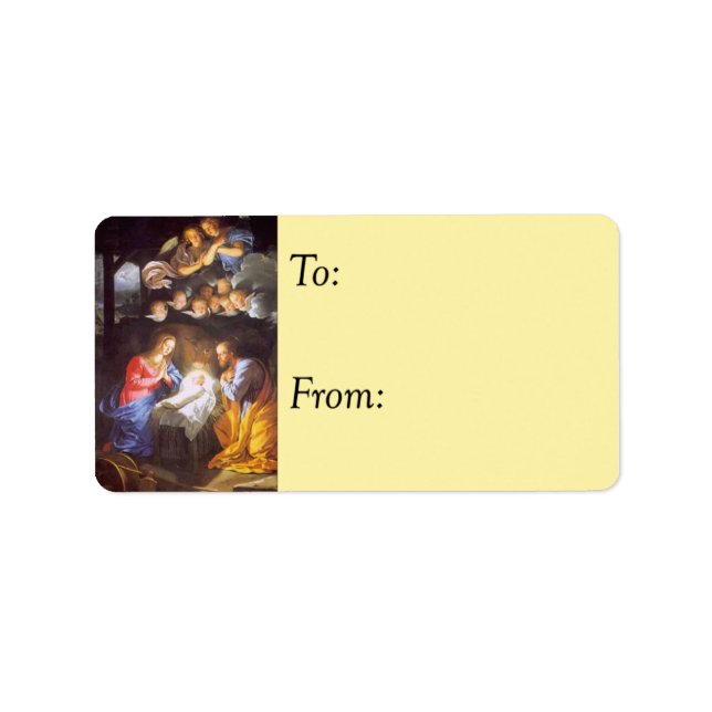 Jesus Mary and Joseph Vintage Gift Tag (Front)