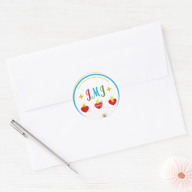 Jesus Mary & Joseph Classic Round Sticker (Envelope)