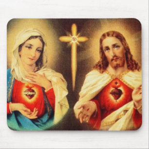 Jesus & Mary Sacred Heart Mouse Pad
