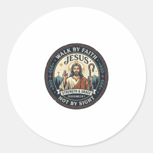 Jesus Matcha Cafe Trend Shirt Christian Graphic_1 Classic Round Sticker