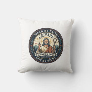 Jesus Matcha Cafe Trend Shirt Christian Graphic_1 Throw Pillow