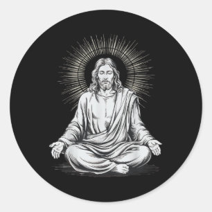 Jesus Meditating Christian Meditation  Classic Round Sticker