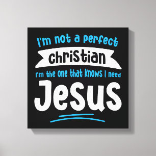 Jesus Men Women Kids Fun Christian Bible Faith Jes Canvas Print