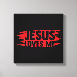 Jesus Men Women Kids Fun Christian Bible Faith Jes Canvas Print