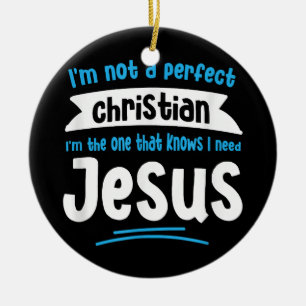Jesus Men Women Kids Fun Christian Bible Faith Jes Ceramic Ornament