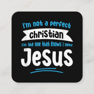 Jesus Men Women Kids Fun Christian Bible Faith Jes Square Business Card