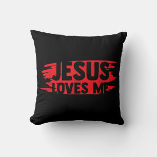 Jesus Men Women Kids Fun Christian Bible Faith Jes Throw Pillow