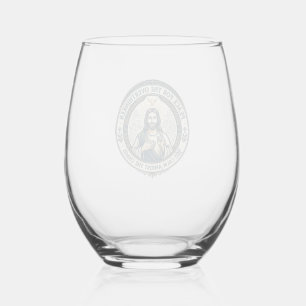 Jesus Mental Health Affirmations T-Shirt Inspirati Stemless Wine Glass