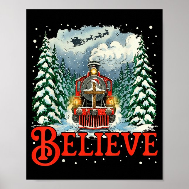 Jesus Merry Xmas Faith Train To North Le Santa Sle Poster (Front)
