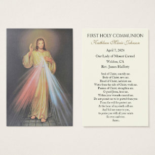 Jésus Miséricorde divine Première communion Souven