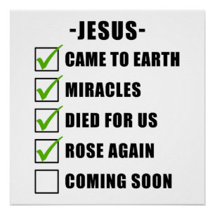 JESUS' Mission Checklist: Christian Faith Gospel Poster