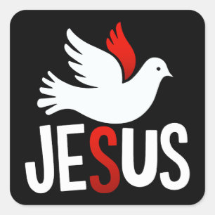 Jesus mit Taube Square Sticker