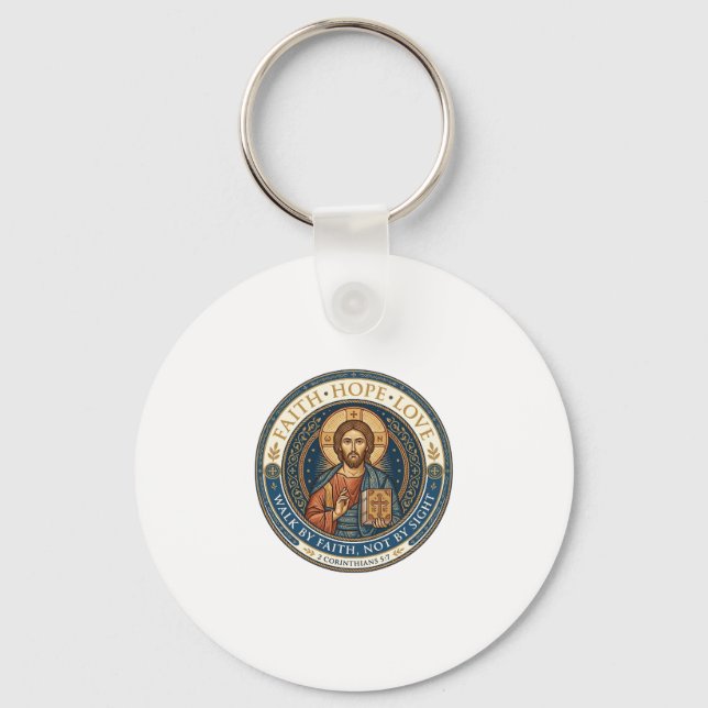 Jesus Monastic Contemplative Spirituality Graphic  Keychain (Front)