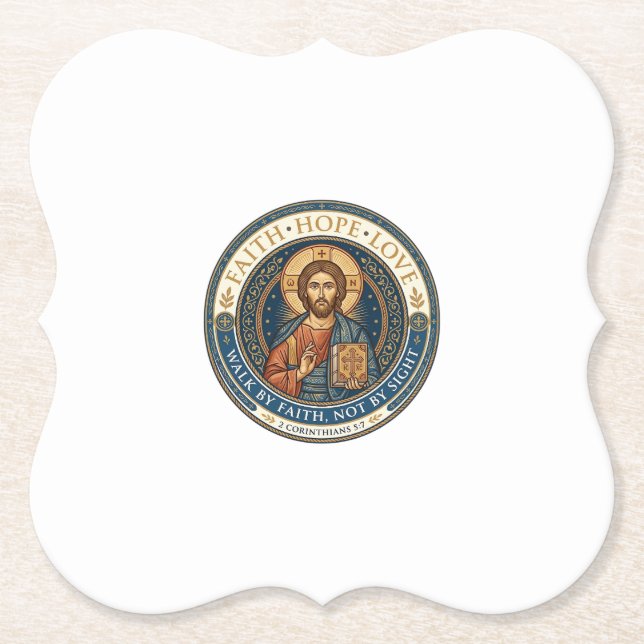 Jesus Monastic Contemplative Spirituality Graphic  Paper Coaster (Front)