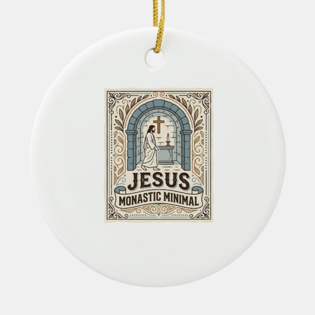 Jesus Monastic Minimal Jesus Monastic Minimal Chri Ceramic Ornament (Front)
