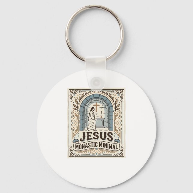 Jesus Monastic Minimal Jesus Monastic Minimal Chri Keychain (Front)