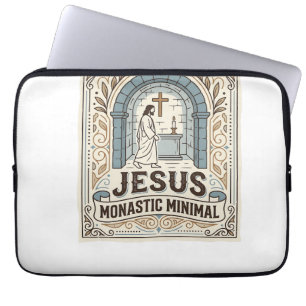 Jesus Monastic Minimal Jesus Monastic Minimal Chri Laptop Sleeve