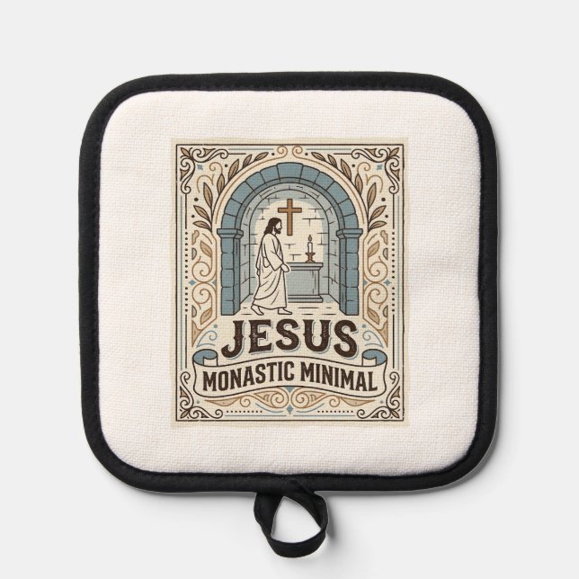 Jesus Monastic Minimal Jesus Monastic Minimal Chri Pot Holder (Front)