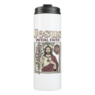Jesus Monogram Initial Faith Jesus Monogram Initia Thermal Tumbler