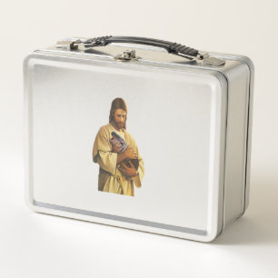 Jesus Moo Deng Bouncy Pig, Cute Baby Hippo T-Shirt Metal Lunch Box