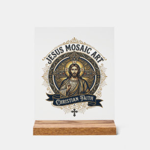 Jesus Mosaic Art Jesus Mosaic Art Christian Faith Acrylic Sign