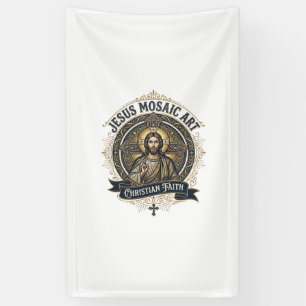 Jesus Mosaic Art Jesus Mosaic Art Christian Faith Banner