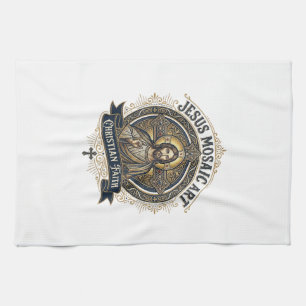 Jesus Mosaic Art Jesus Mosaic Art Christian Faith Kitchen Towel