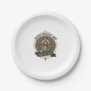 Jesus Mosaic Art Jesus Mosaic Art Christian Faith  Paper Plate