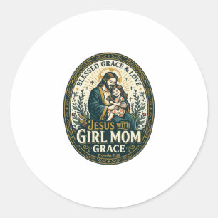 Jesus Motherhood Micro Identities Shirt Faith Base Classic Round Sticker