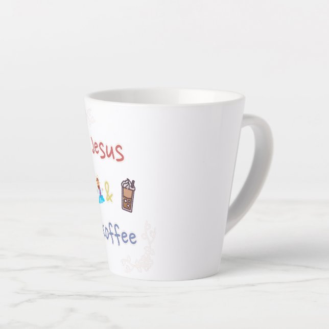 Jésus + Mug latte de café (Angle droit)