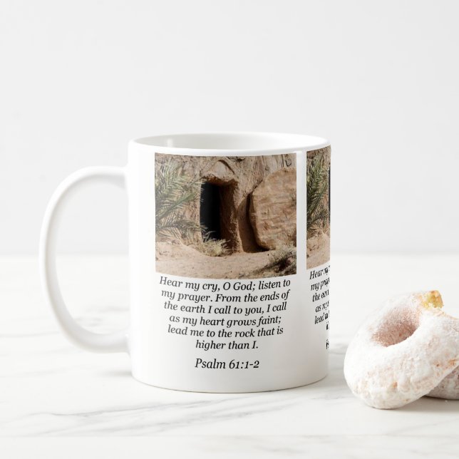 Jésus Mug Psaume 61:1-2 (Avec donut)