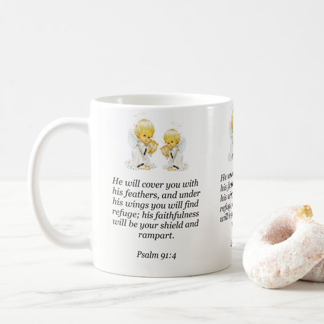 Jésus Mug Psaume 91:4 (Avec donut)