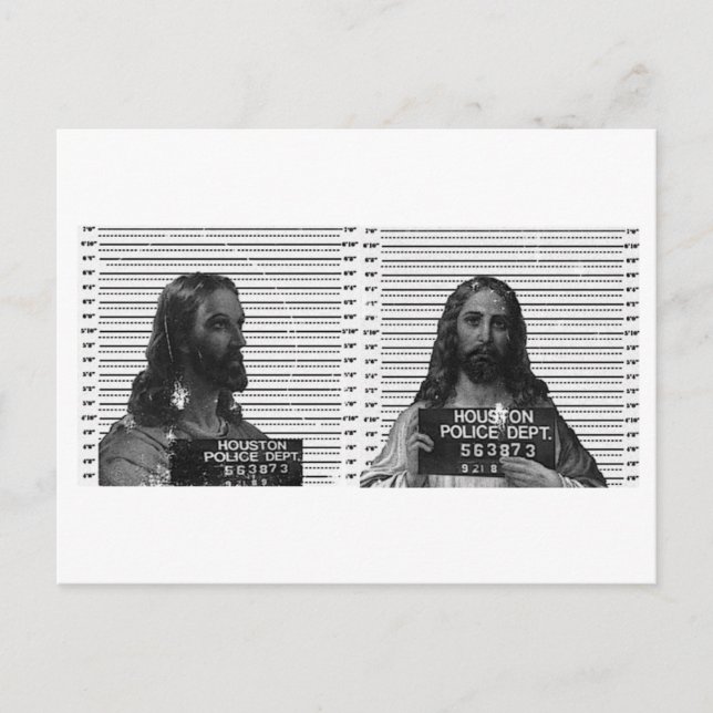 Jesus Mugshot Postcard (Front)