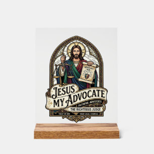 Jesus My Advocate Jesus Courtroom Advocate Christi Acrylic Sign
