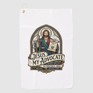 Jesus My Advocate Jesus Courtroom Advocate Christi Golf Towel