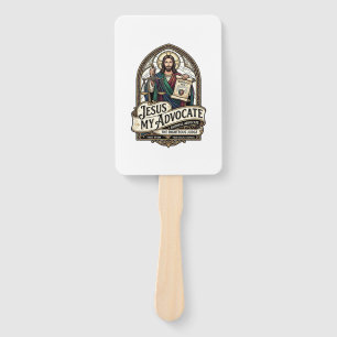 Jesus My Advocate Jesus Courtroom Advocate Christi Hand Fan