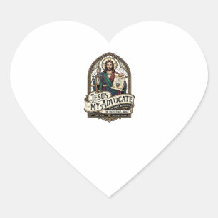 Jesus My Advocate Jesus Courtroom Advocate Christi Heart Sticker