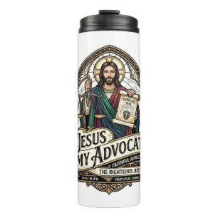 Jesus My Advocate Jesus Courtroom Advocate Christi Thermal Tumbler