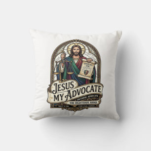 Jesus My Advocate Jesus Courtroom Advocate Christi Throw Pillow