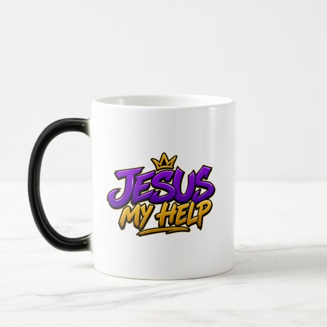 Jesus my help magic mug (Left)