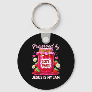 Jesus My Jam Strawberry Coquette Nk Preserved God’ Keychain