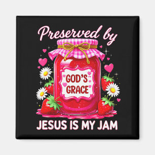 Jesus My Jam Strawberry Coquette Pink Preserved Go Magnet