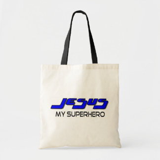 Jesus my superhero tote bag