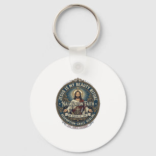 Jesus Nail Tech Nail Artist T-Shirt Inspirational Keychain